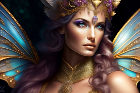 ღ - Woman, Long  hair, Wings, Pretty