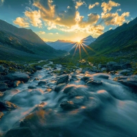 Sunset in the Alps, Austria