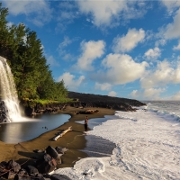 Waterfall on Reunion Island (Indian Ocean)