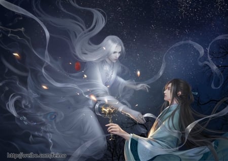 :) - ghost, fantasy, spirit, girl, feimo, couple, man, asian