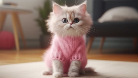 Kitten - frumusete, animal, kitten, cute, adorable, pink, sweet, cat