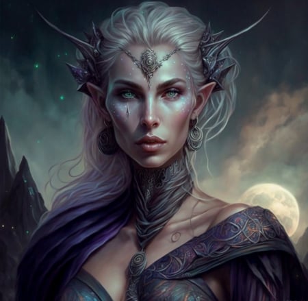 Fantasy girl - dragonsbane, fantasy, sadisticleprechaun, girl, face, eilistraee, art