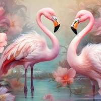 Pink flamingos