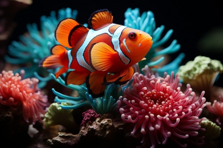 Clown fish - bohochal, korallok, tenger, tengeri halak, termeszet, viz alatti