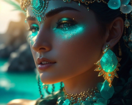 Beauty - festes, fulbevalo, lany, nyaklanc, szep arc, szepseg