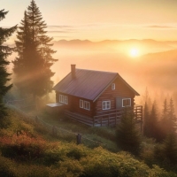 Log house in the forest