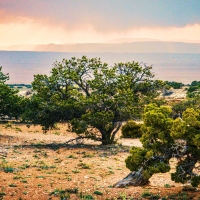 Wildfire smoke blanketing Devil's Canyon in central Utah