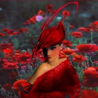 Ladies Millinery Red