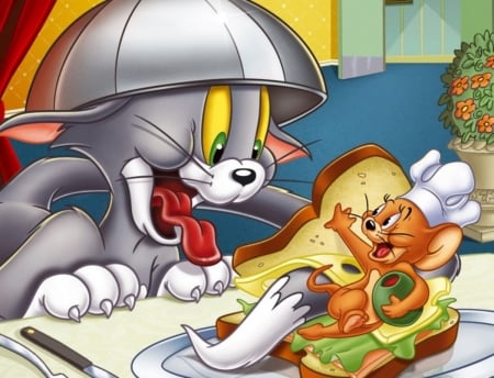 Tom and Jerry - animation, childhood, food, mouse, tom and jerry, cat, fantasy, movie, pisici