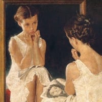 Girl at mirror