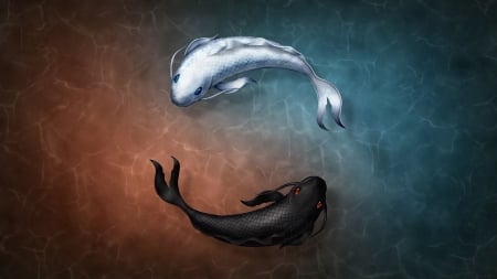 Zodiac ~ Pisces - yin yang, fantasy, pisces, water, pesti, fish, zodiac