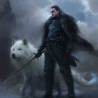 Jon Snow and Ghost