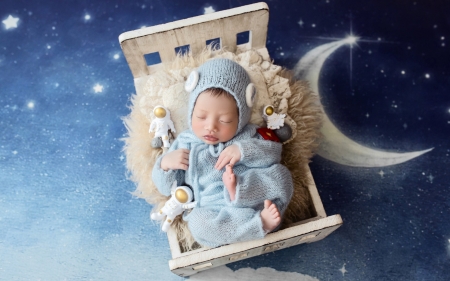 Baby - stars, Moon, newborn, bed, baby, Vietnam