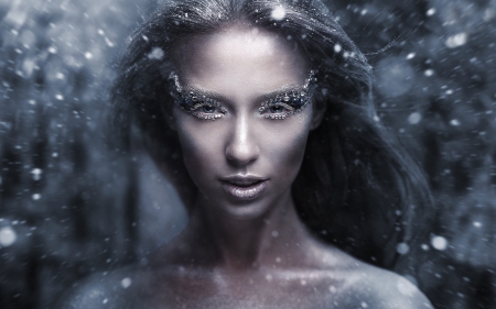 :) - silver, woman, model, girl, fairy, face