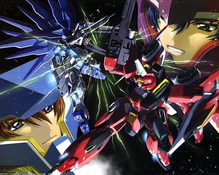 Freedom vs Savior - savior, seed, athrun, kira, freedom, gundam seed, gundam