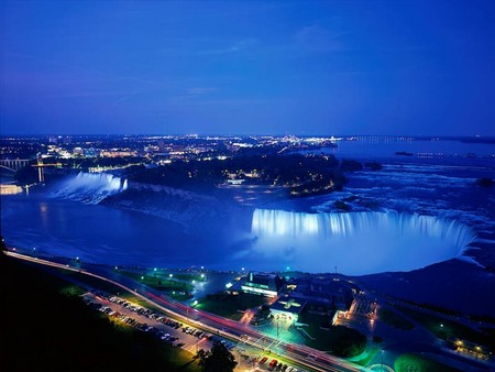 Niagara falls  - ontario, falls, niagara, water falls, canada, night