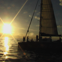 Boat with the sunset