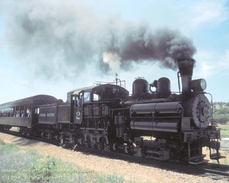 Old train - mountains, black train, passenger car