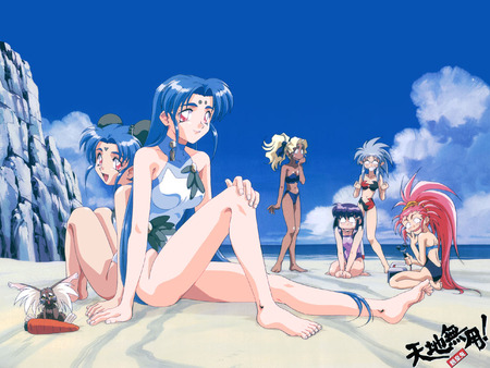 Tenchi Muyo - washu, anime, ayeka, ryoko, tenchi muyo, ryo ohki, sasami, kain, mihoshi