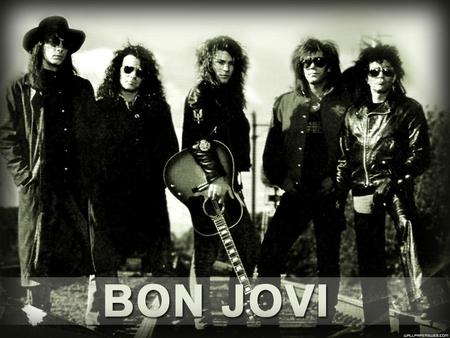 Bon Jovi - speakers, 80s, band, drums, bass, microphone, bon jovi, music, guitar, metal, rock n roll, big hair