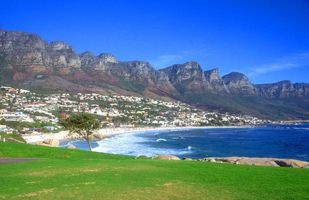 Camps Bay Beach with Twelve Apostles Mountains - oceans, beaches, photography, mountains