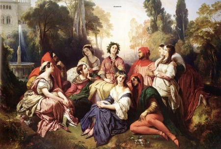 Franz Xaver Winterhalter. 'The Decameron'. - literature, royalty, art, portraiture