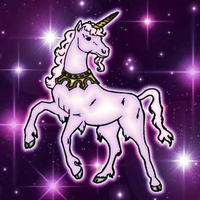 unicorn on starry background . jpg