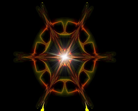 star six - light, design, six, black, star, abstract, colours, cool, 3d