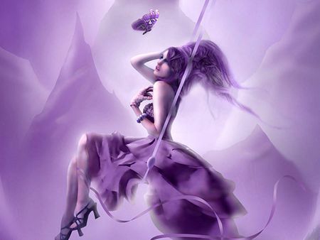 Flying with the butterfly - swing, abstract, fantasy, girl, flying, butterfly, 3d, art