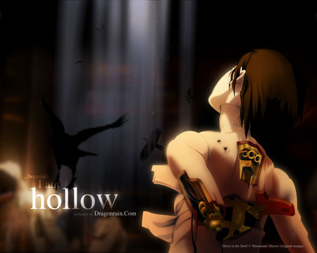 Hollow - ghost in the shell, girl, men, cyborg, artwork, man, batou, anime, motoko cusanaghy