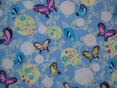 flutter butterflies - fabric, blue, butterflies