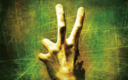 Hand - green, abstract, hand