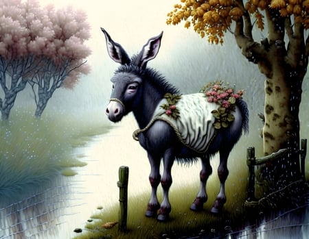 Donkey in the rain - Other & Animals Background Wallpapers on Desktop ...