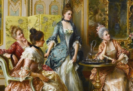 The Recital (detail) - detail, arturo ricci, people, dress, the recital, pictura, woman, painting, art