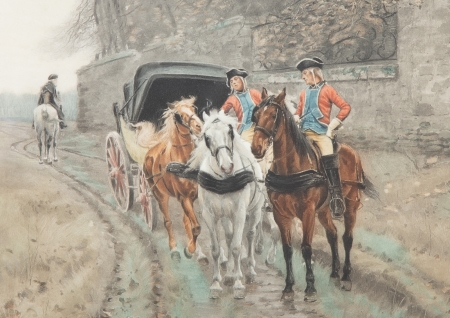 :) - art, city, man, street, cal, people, horse, charles edouard delort, painting, pictura, carriage
