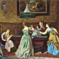 Ladies Playing Billiards