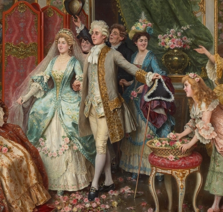 The Wedding Party (detail) - detail, art, painting, pictura, arturo ricci, people, wedding party