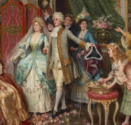 The Wedding Party (detail) - wedding party, arturo ricci, detail, pictura, people, painting, art