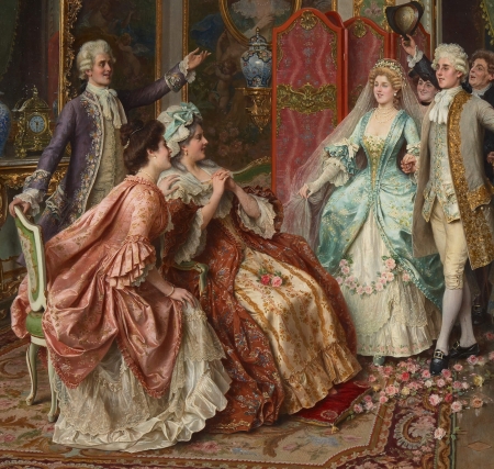 The Wedding Party (detail) - wedding party, arturo ricci, detail, pictura, people, painting, art