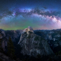 Glacier Point, Yosemite National Park, California With Milky Way