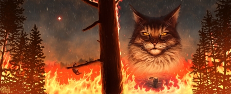 Warrior Cats - warrior cats, book, erin hunter, cat, illustration, fantasy, fire, pisici, art, johanna tarkela