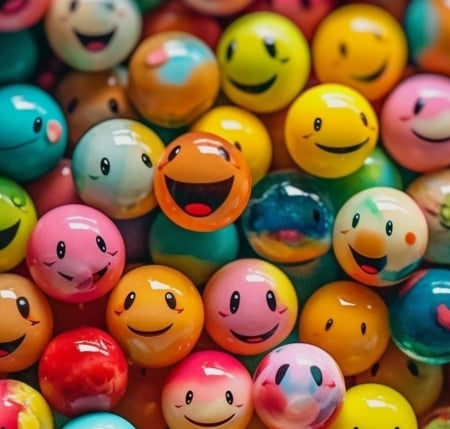 Ball - happy face, colors, Ball, Metas Canicas