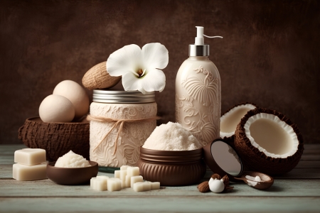 Still life with coconut oil