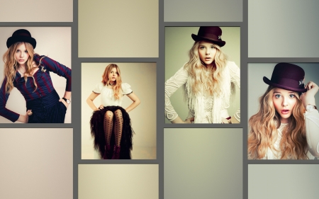 Chloe Moretz - hat, chloe moretz, woman, girl, collage, actress