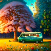 Van in a Park