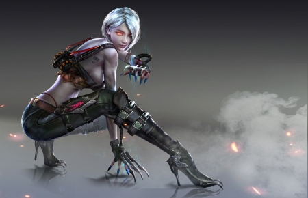 Fantasy girl - girl, art, fantasy, stilettos, black, game
