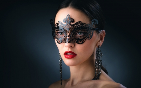 :) - black, mask, woman, model, red, girl, beauty, face