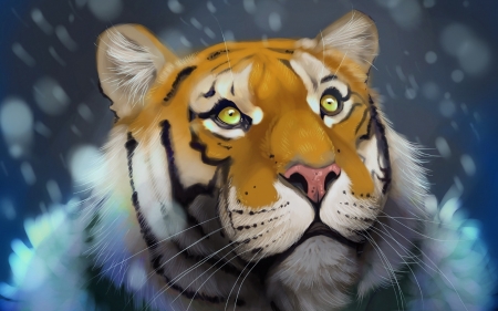 Tiger - pisici, art, tiger, tigru, nelly gubina, face, cat, followthepaws, big cat