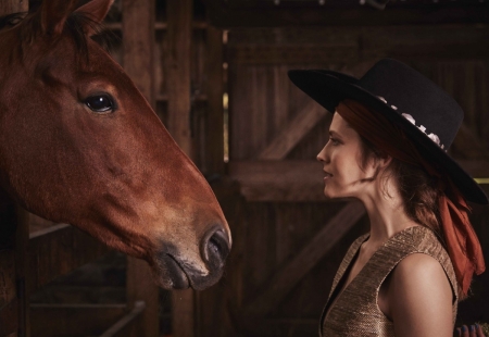 Teresa Palmer - actress, cowgirl, hat, horse, model, teresa palmer