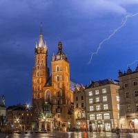 Lightning in Krakow, Poland